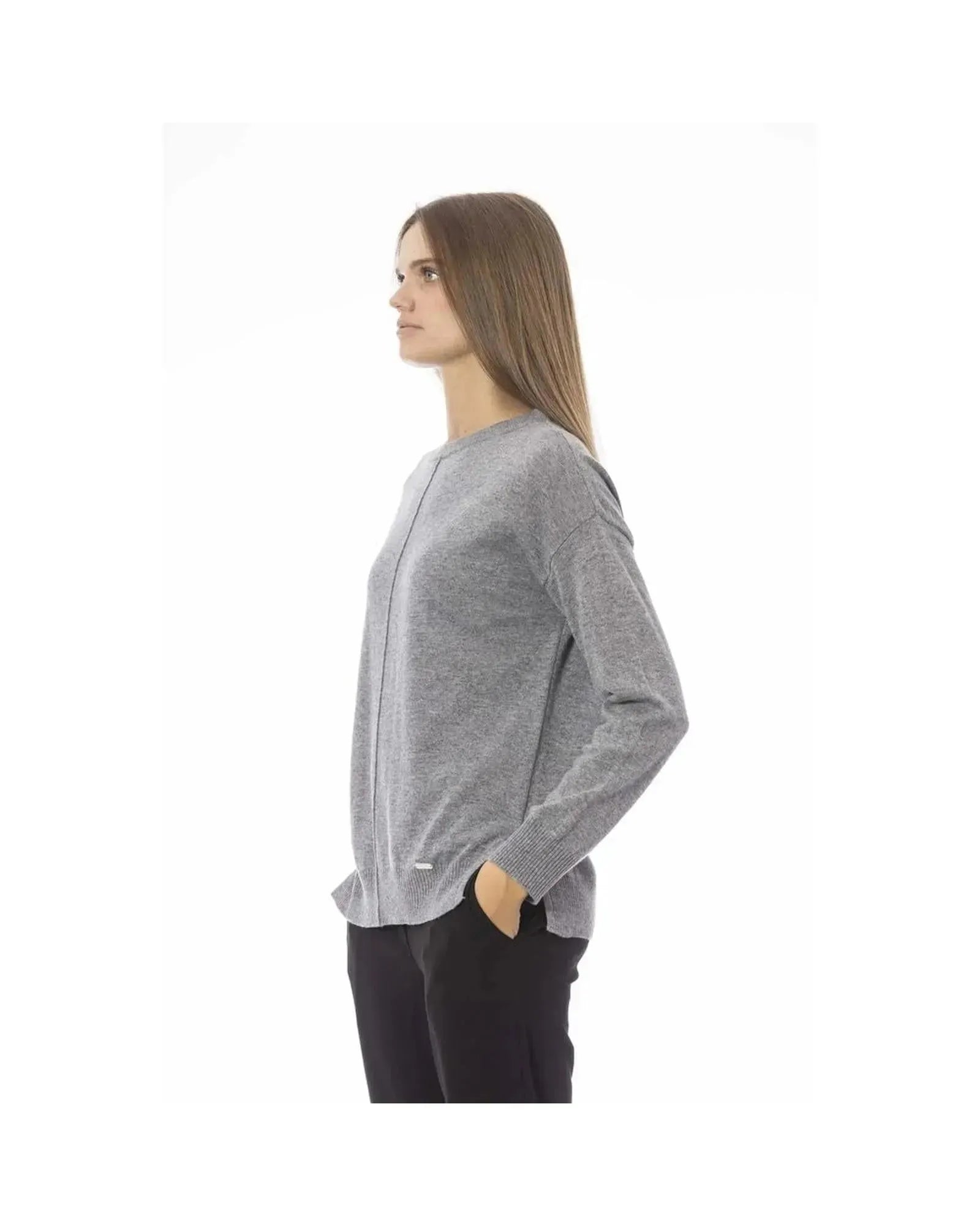 Baldinini Trend Women's Gray Viscose Sweater - M - Scarlett Rolling