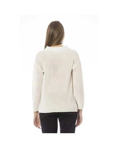 Baldinini Trend Women's Beige Wool Sweater - M - Scarlett Rolling