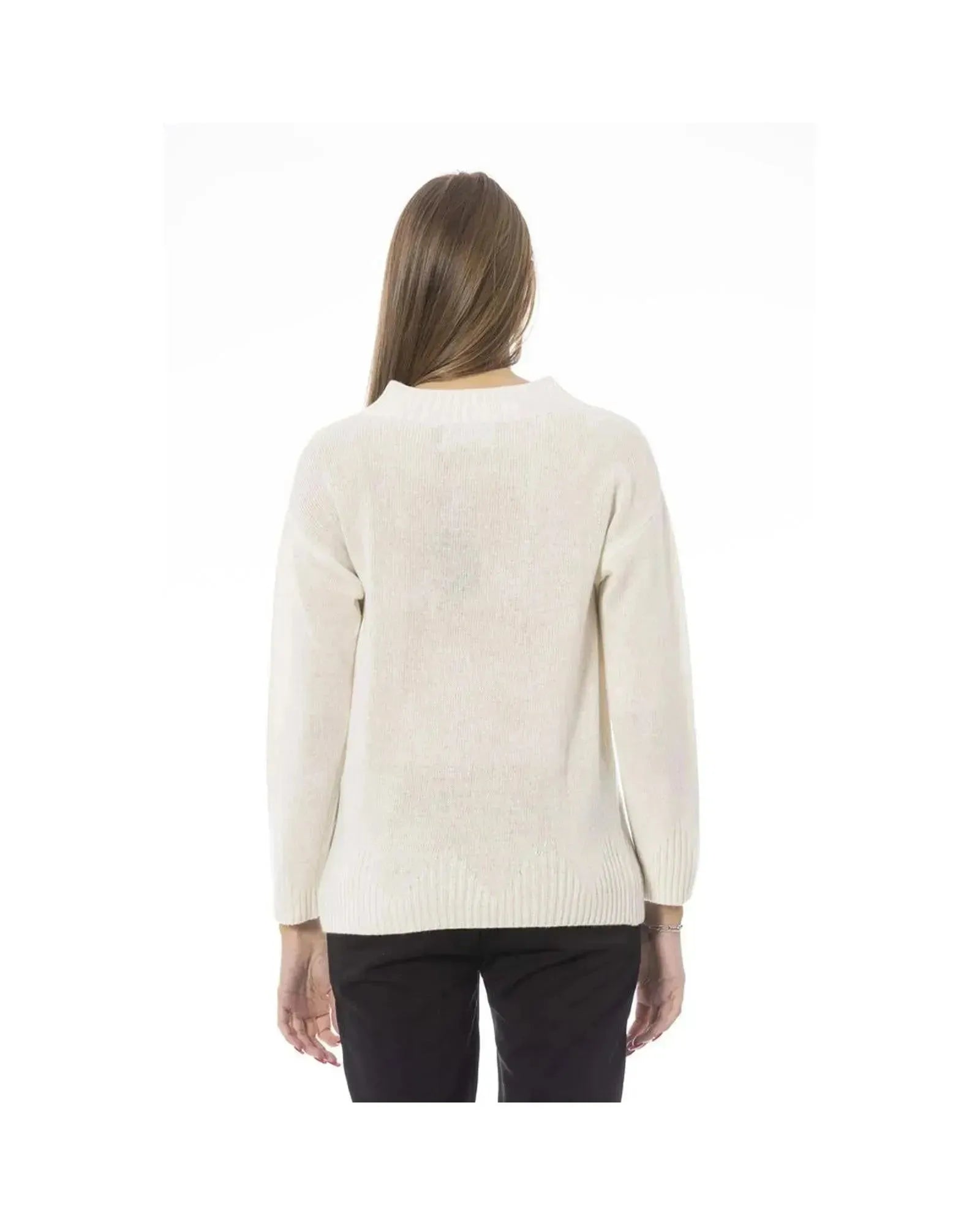 Baldinini Trend Women's Beige Wool Sweater - S - Scarlett Rolling