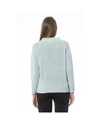 Baldinini Trend Women's Light Blue Wool Sweater - M - Scarlett Rolling