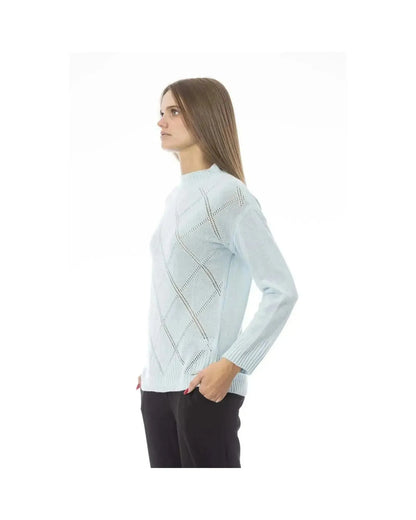 Baldinini Trend Women's Light Blue Wool Sweater - S - Scarlett Rolling