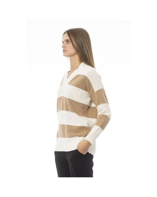 Baldinini Trend Women's Beige Wool Sweater - M - Scarlett Rolling