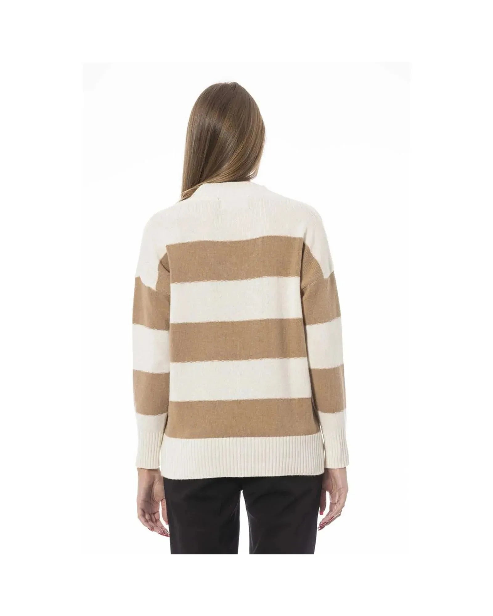 Baldinini Trend Women's Beige Wool Sweater - M - Scarlett Rolling