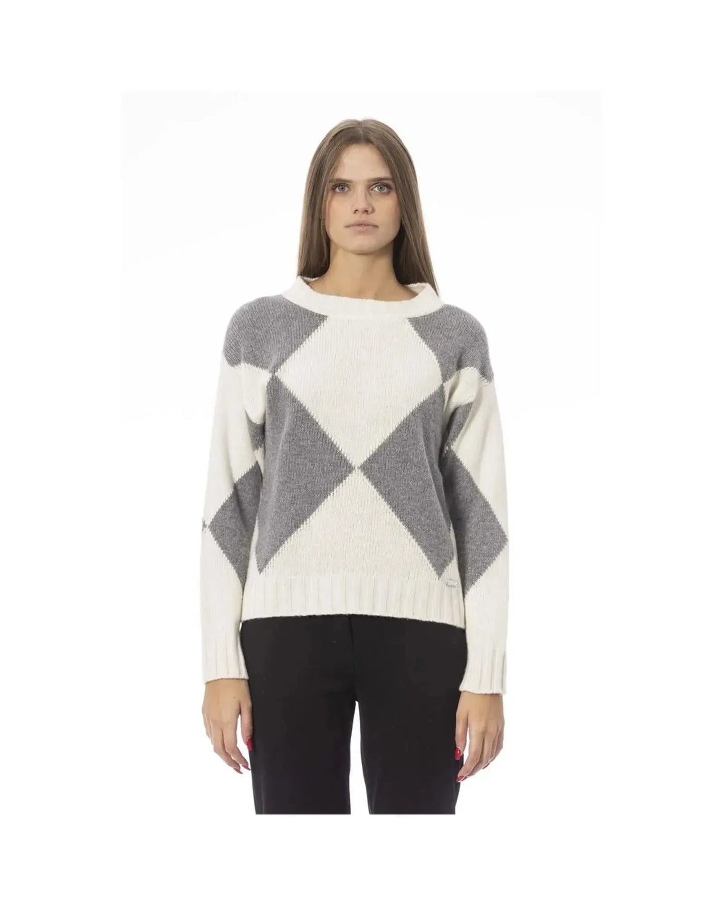 Baldinini Trend Women's Gray Wool Sweater - M - Scarlett Rolling