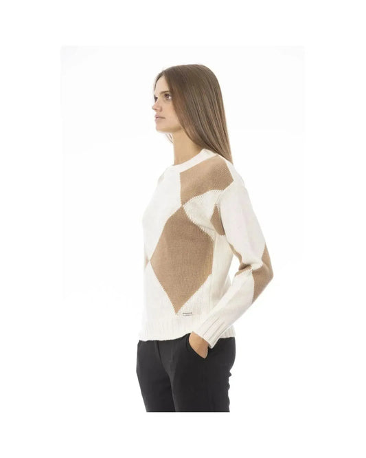 Baldinini Trend Women's Beige Wool Sweater - M - Scarlett Rolling