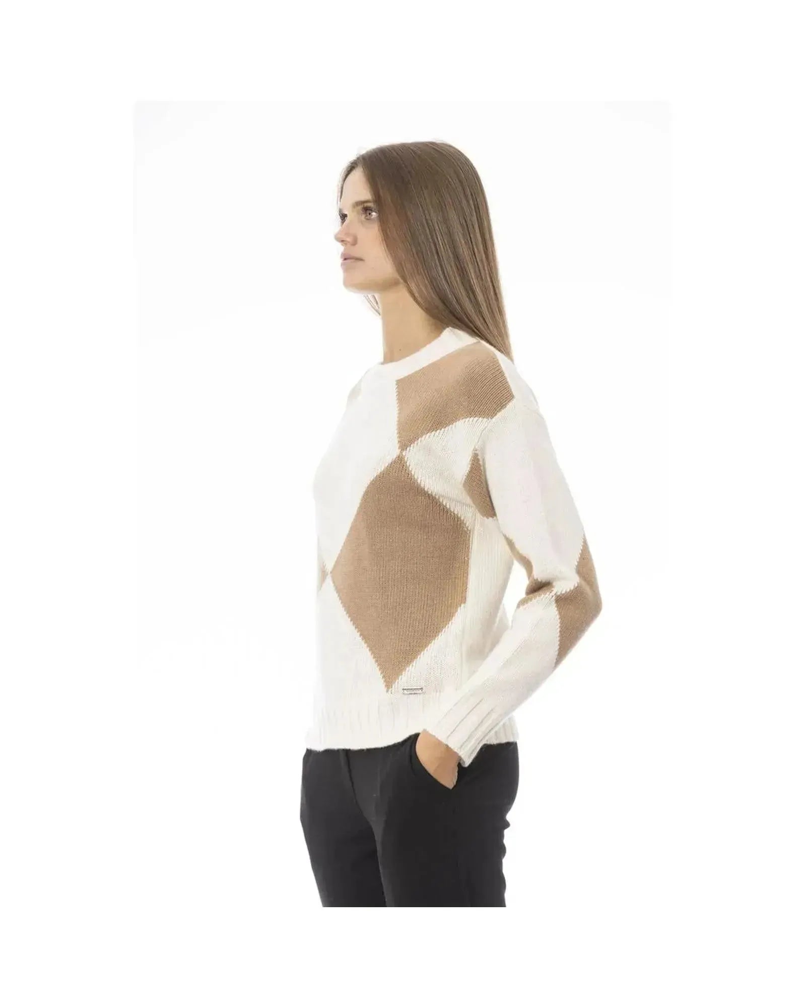 Baldinini Trend Women's Beige Wool Sweater - S - Scarlett Rolling