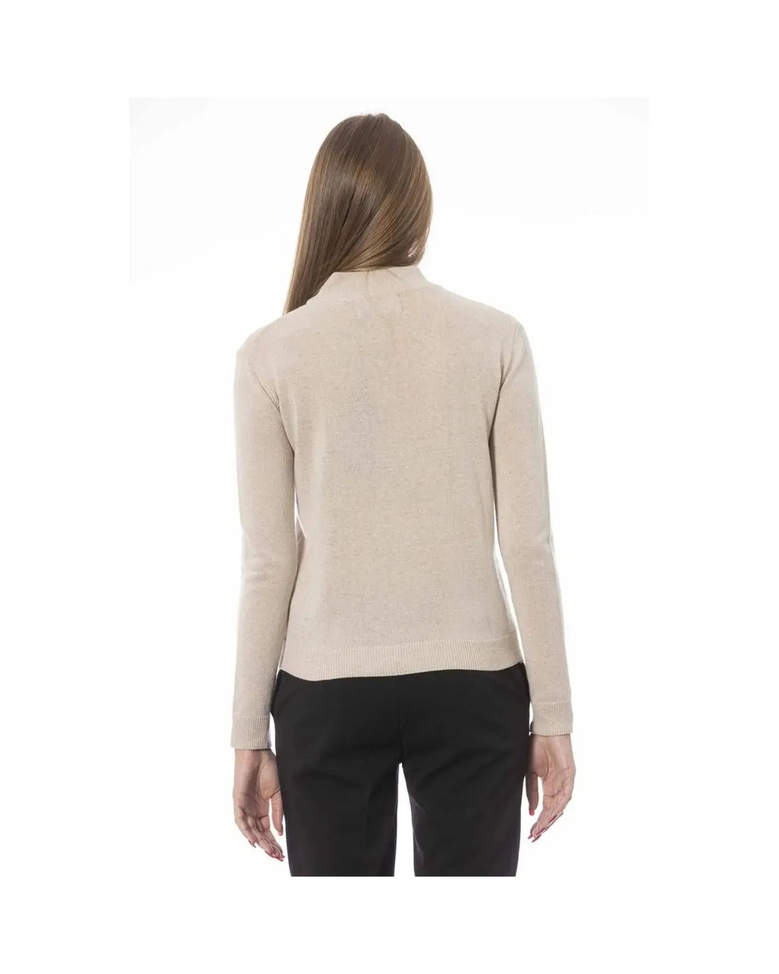 Baldinini Trend Women's Beige Fabric Sweater - M - Scarlett Rolling