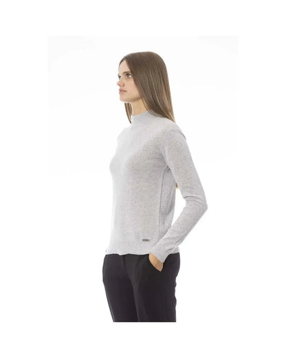 Baldinini Trend Women's Gray Fabric Sweater - M - Scarlett Rolling