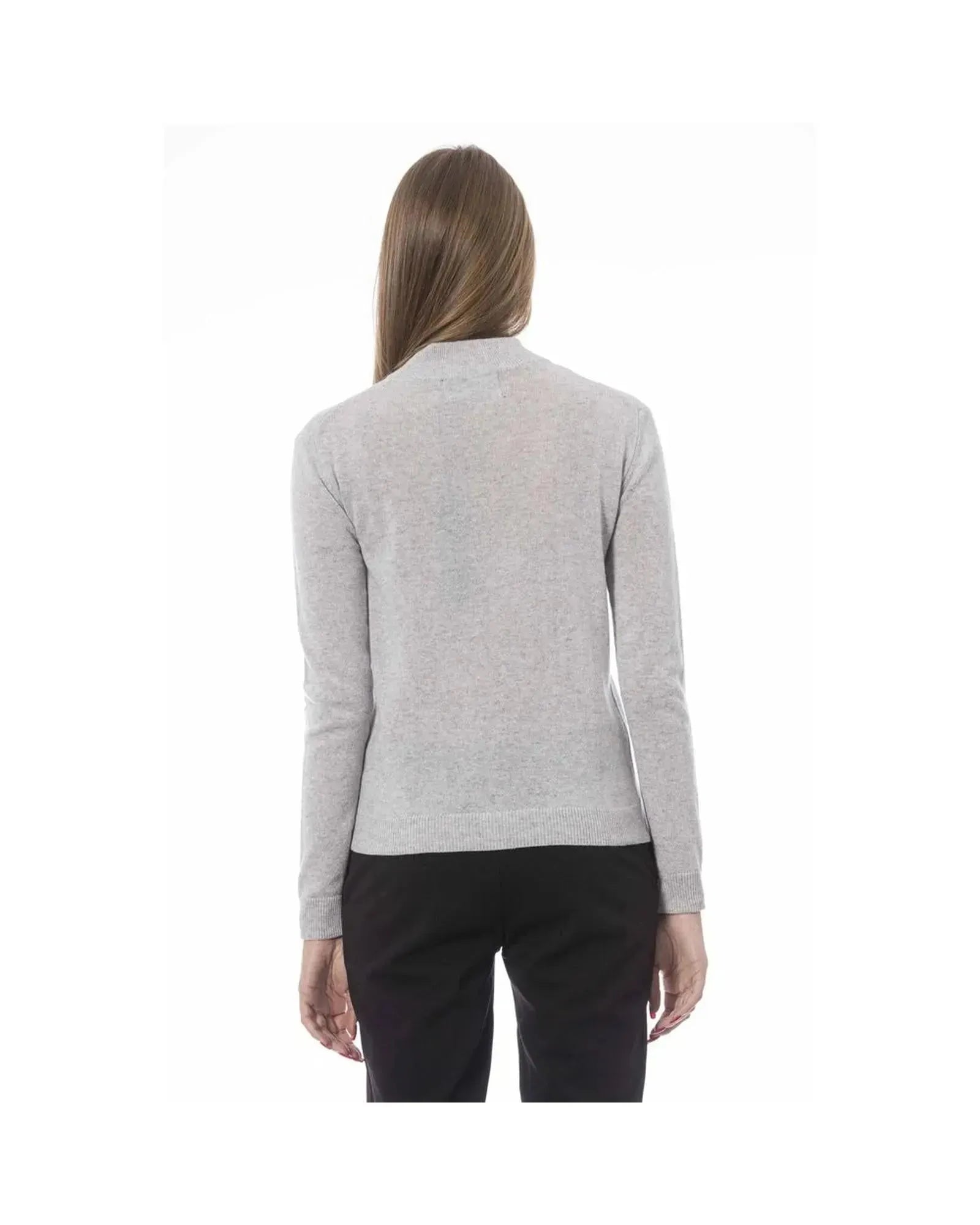 Baldinini Trend Women's Gray Fabric Sweater - M - Scarlett Rolling