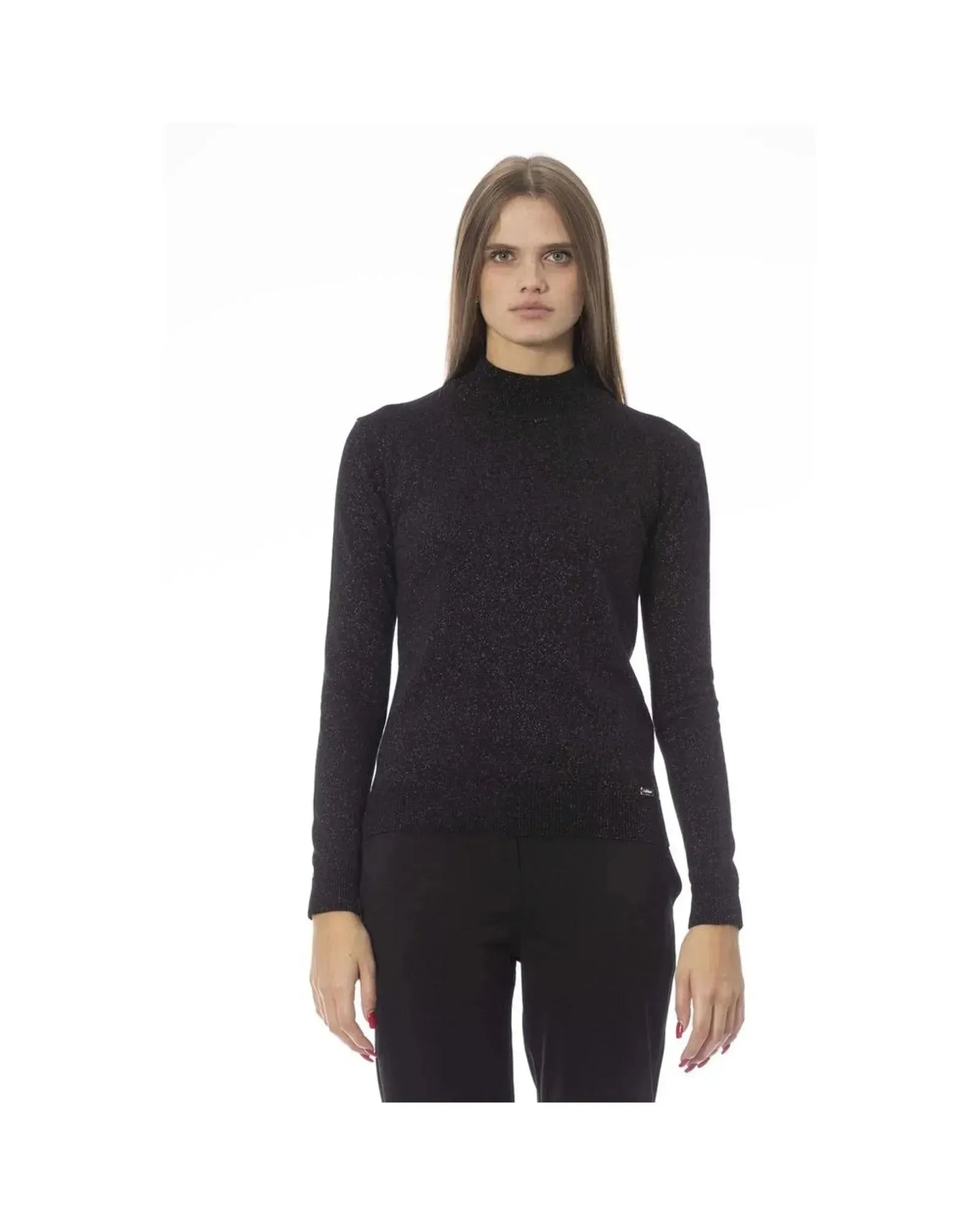 Baldinini Trend Women's Black Fabric Sweater - M - Scarlett Rolling