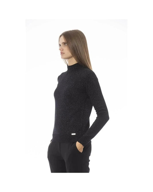 Baldinini Trend Women's Black Fabric Sweater - M - Scarlett Rolling