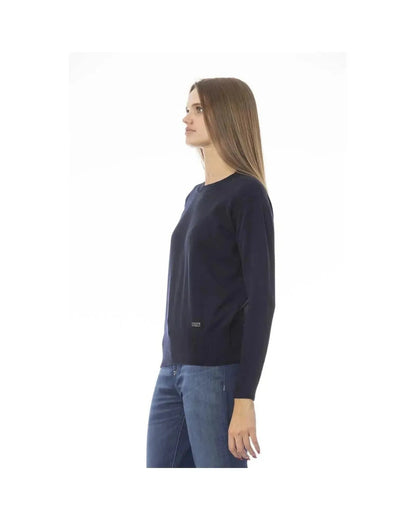 Baldinini Trend Women's Blue Wool Sweater - 40 IT - Scarlett Rolling