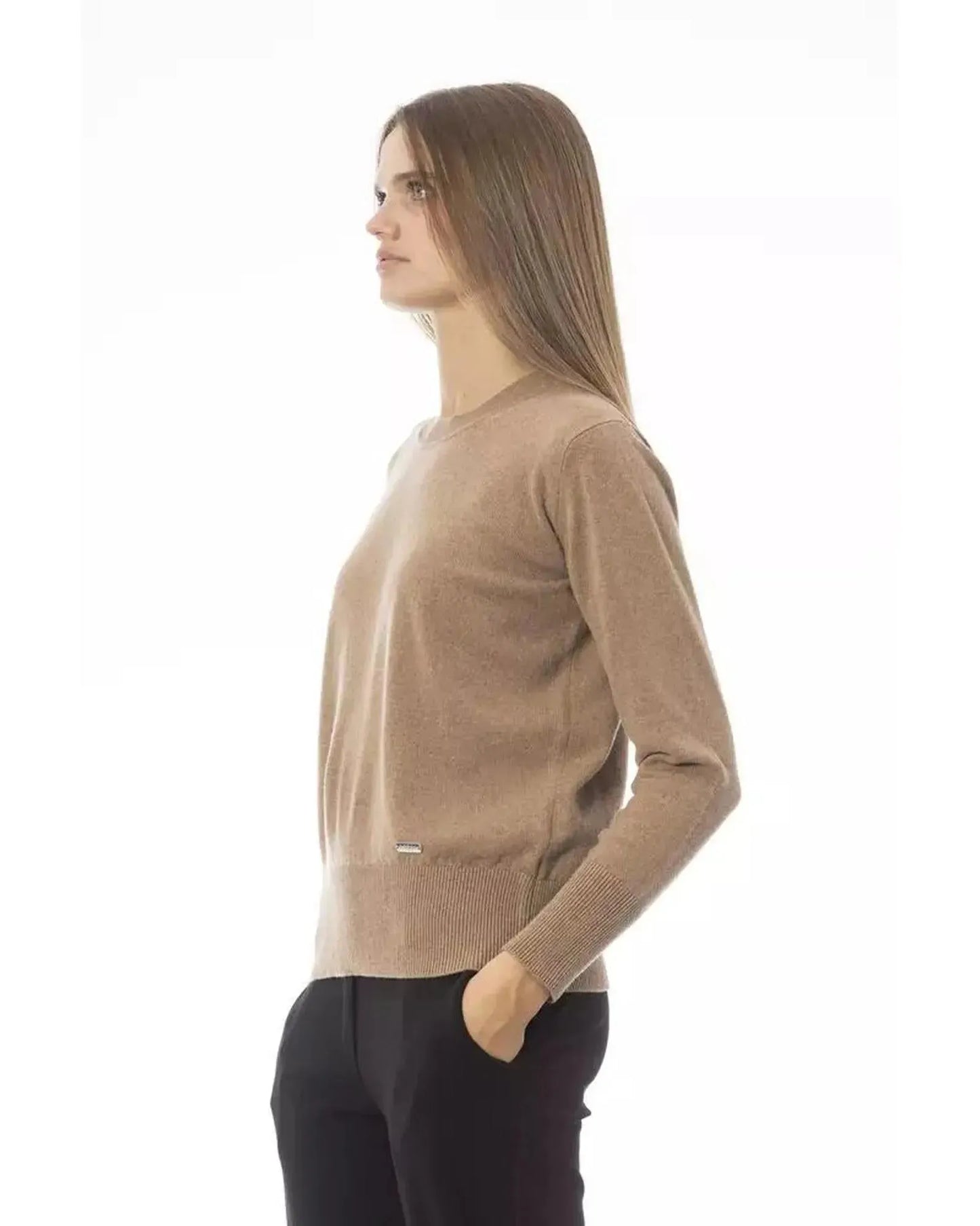 Baldinini Trend Women's Beige Wool Sweater - 40 IT - Scarlett Rolling