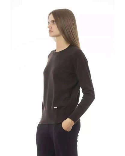 Baldinini Trend Women's Brown Wool Sweater - 42 IT - Scarlett Rolling