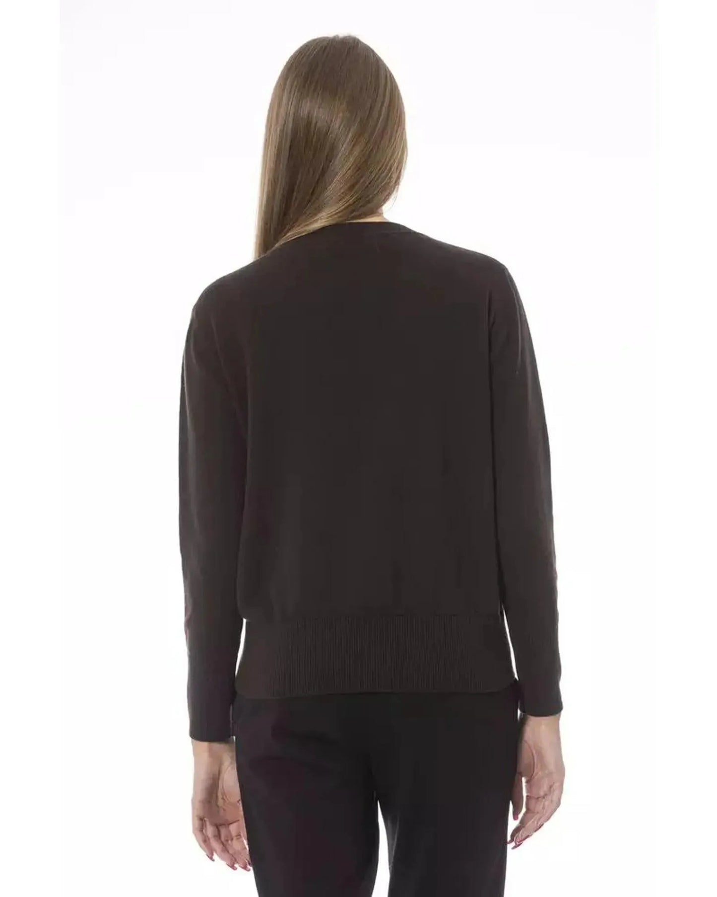 Baldinini Trend Women's Brown Wool Sweater - 42 IT - Scarlett Rolling