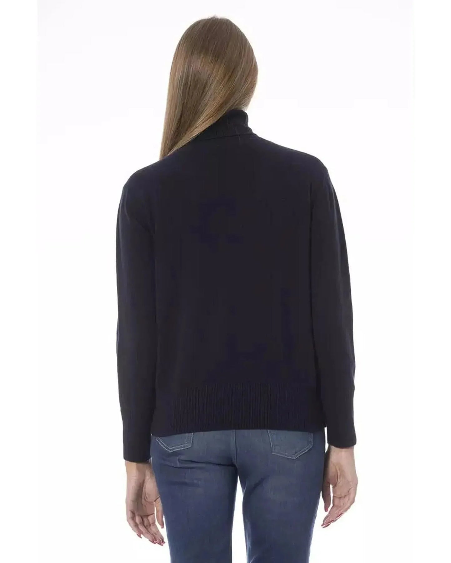 Baldinini Trend Women's Blue Wool Sweater - 40 IT - Scarlett Rolling