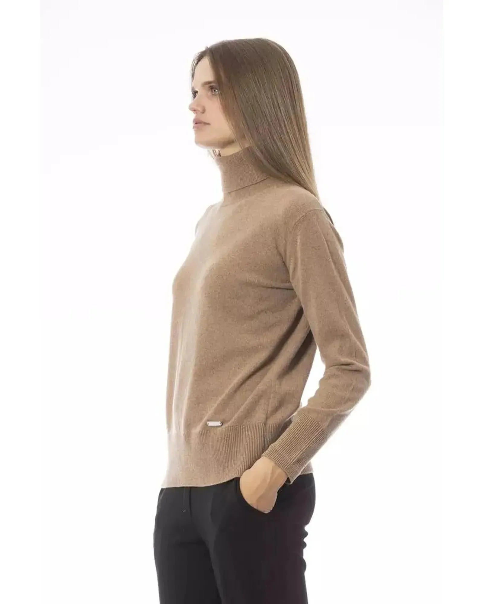 Baldinini Trend Women's Beige Wool Sweater - 40 IT - Scarlett Rolling