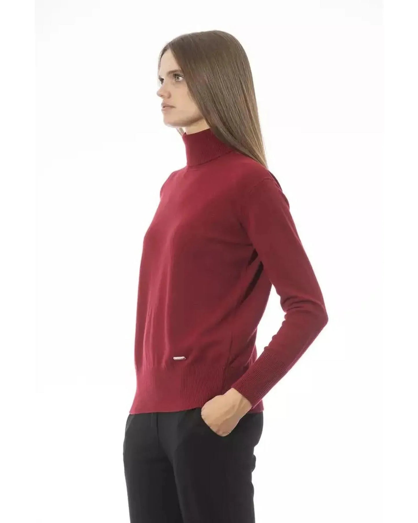 Baldinini Trend Women's Red Wool Sweater - 40 IT - Scarlett Rolling