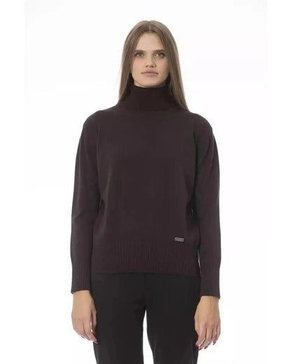 Baldinini Trend Women's Brown Wool Sweater - 42 IT - Scarlett Rolling