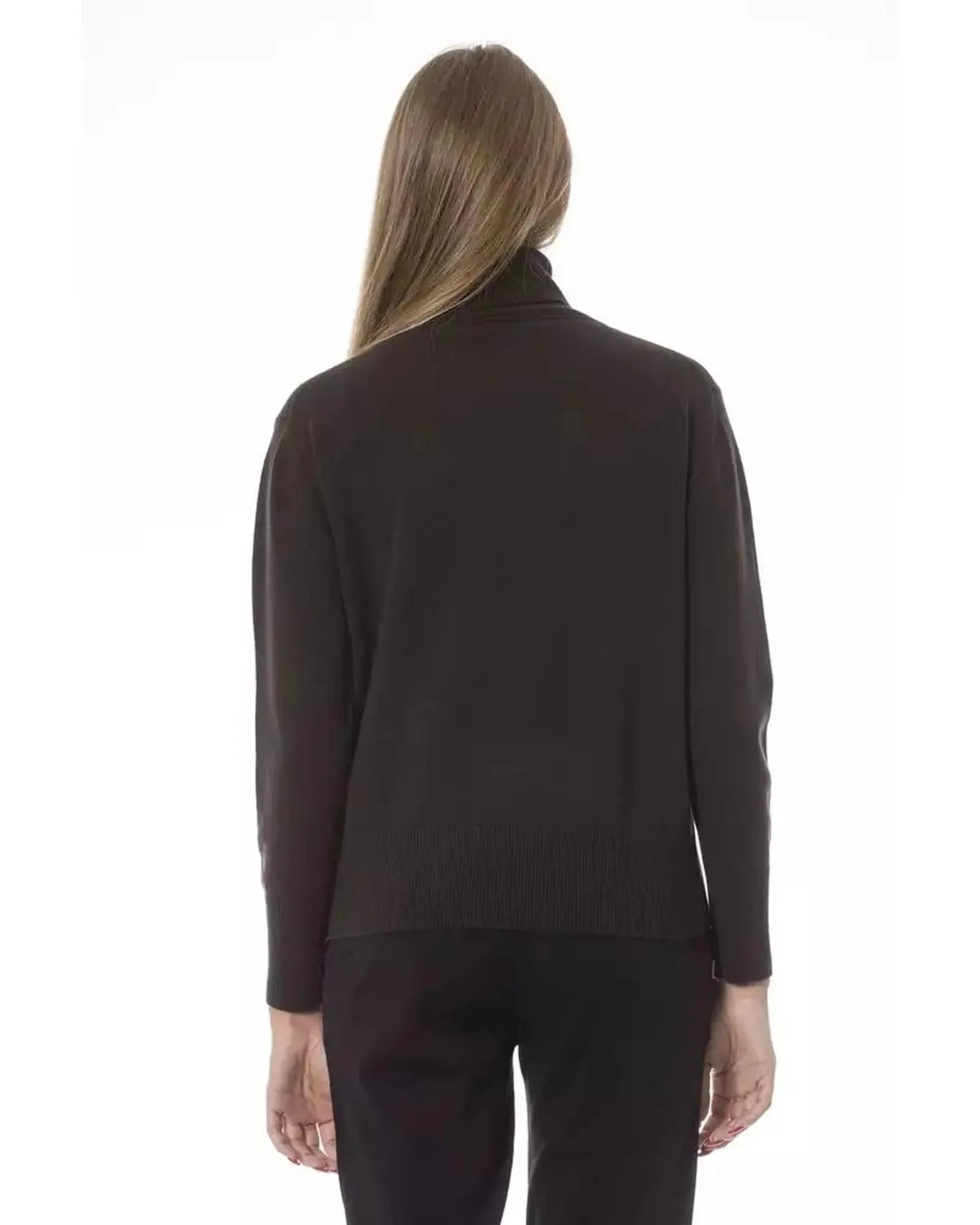 Baldinini Trend Women's Brown Wool Sweater - 44 IT - Scarlett Rolling