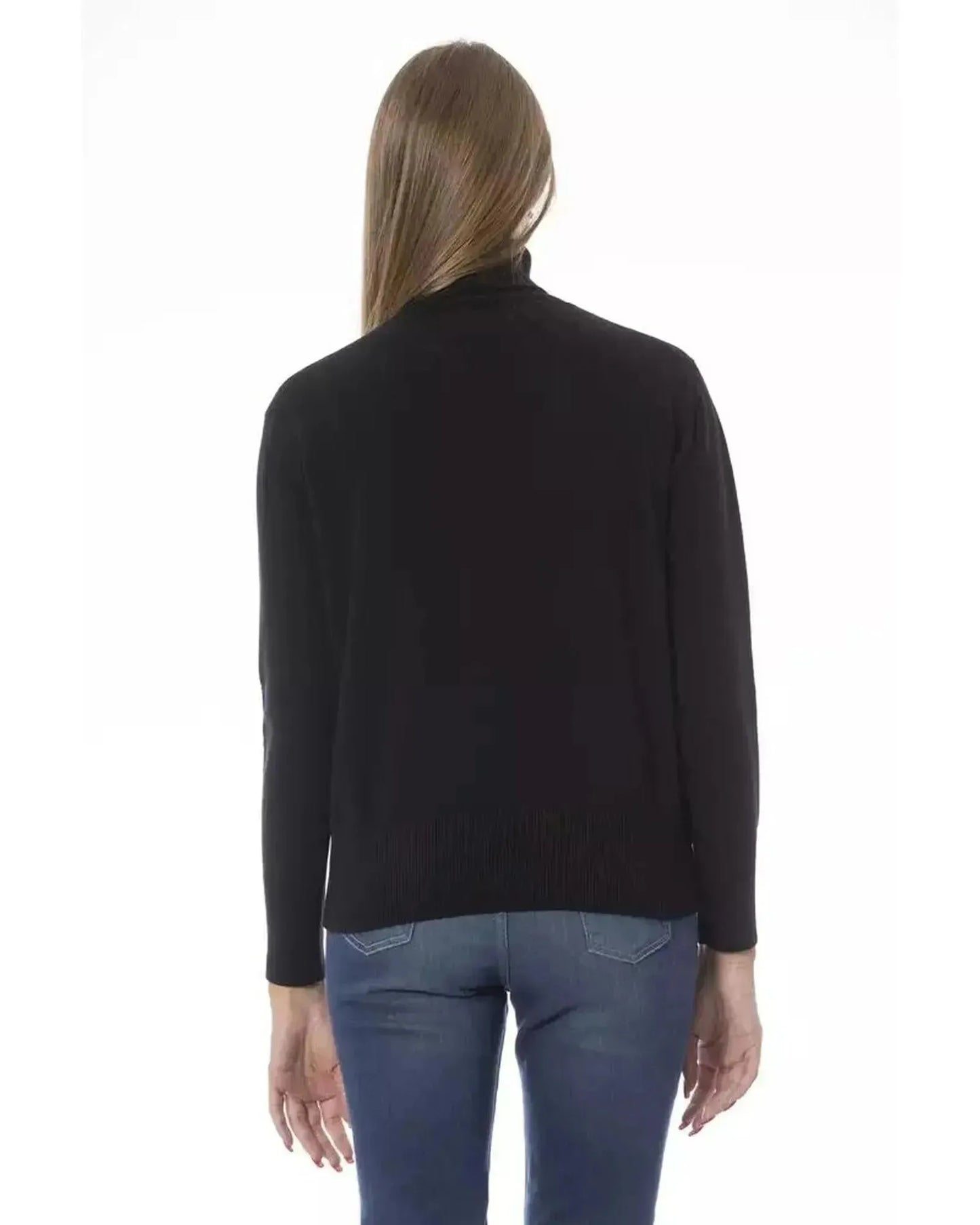 Baldinini Trend Women's Black Wool Sweater - 42 IT - Scarlett Rolling