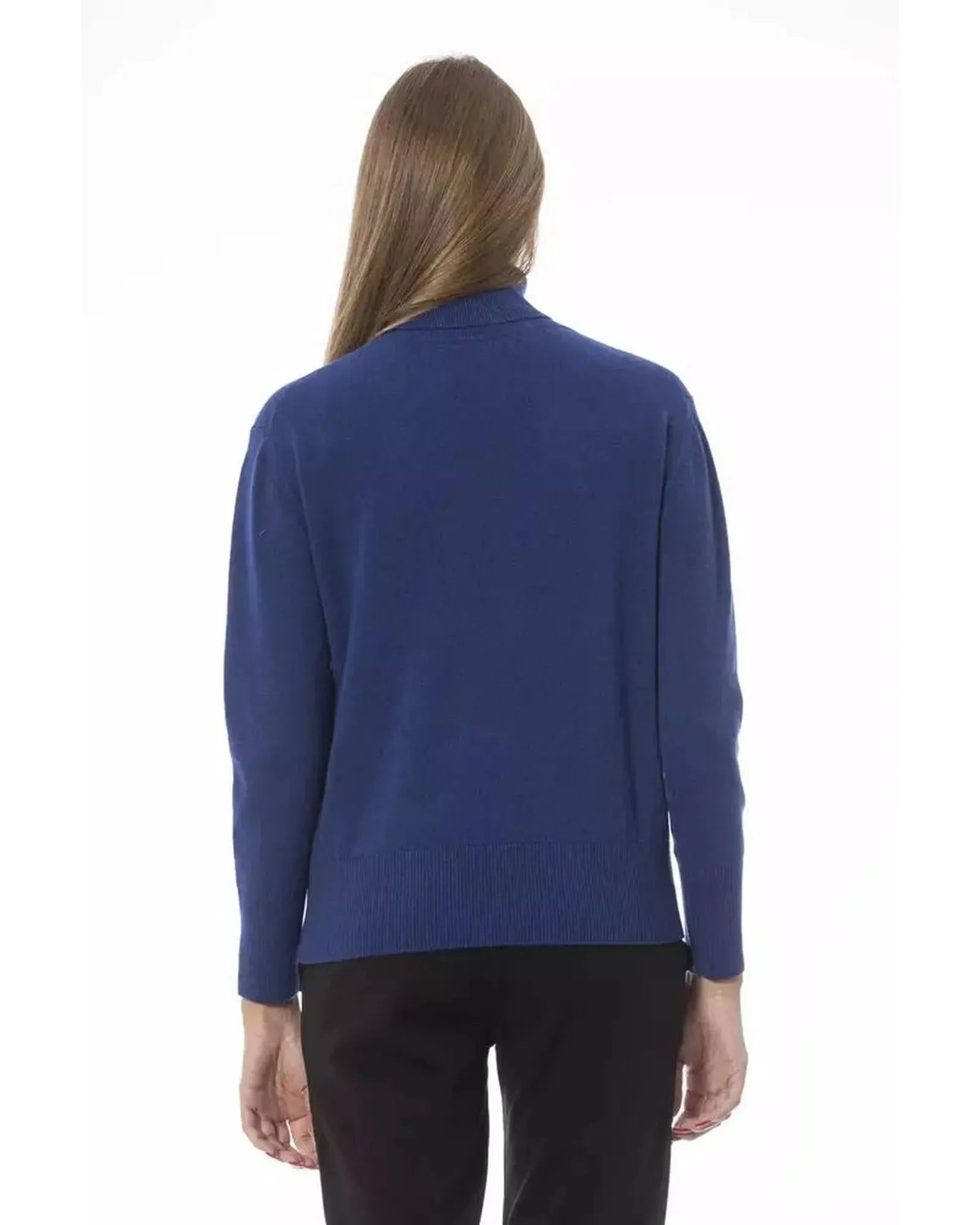 Baldinini Trend Women's Blue Wool Sweater - 42 IT - Scarlett Rolling