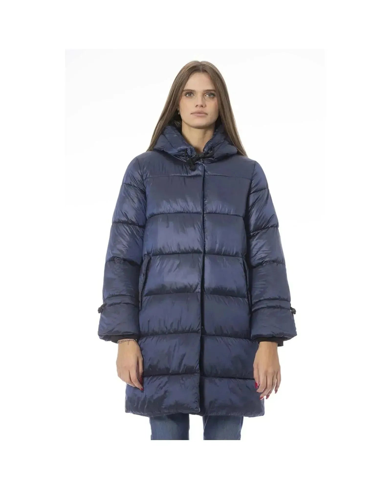 Baldinini Trend Women's Light Blue Nylon Jackets & Coat - L - Scarlett Rolling