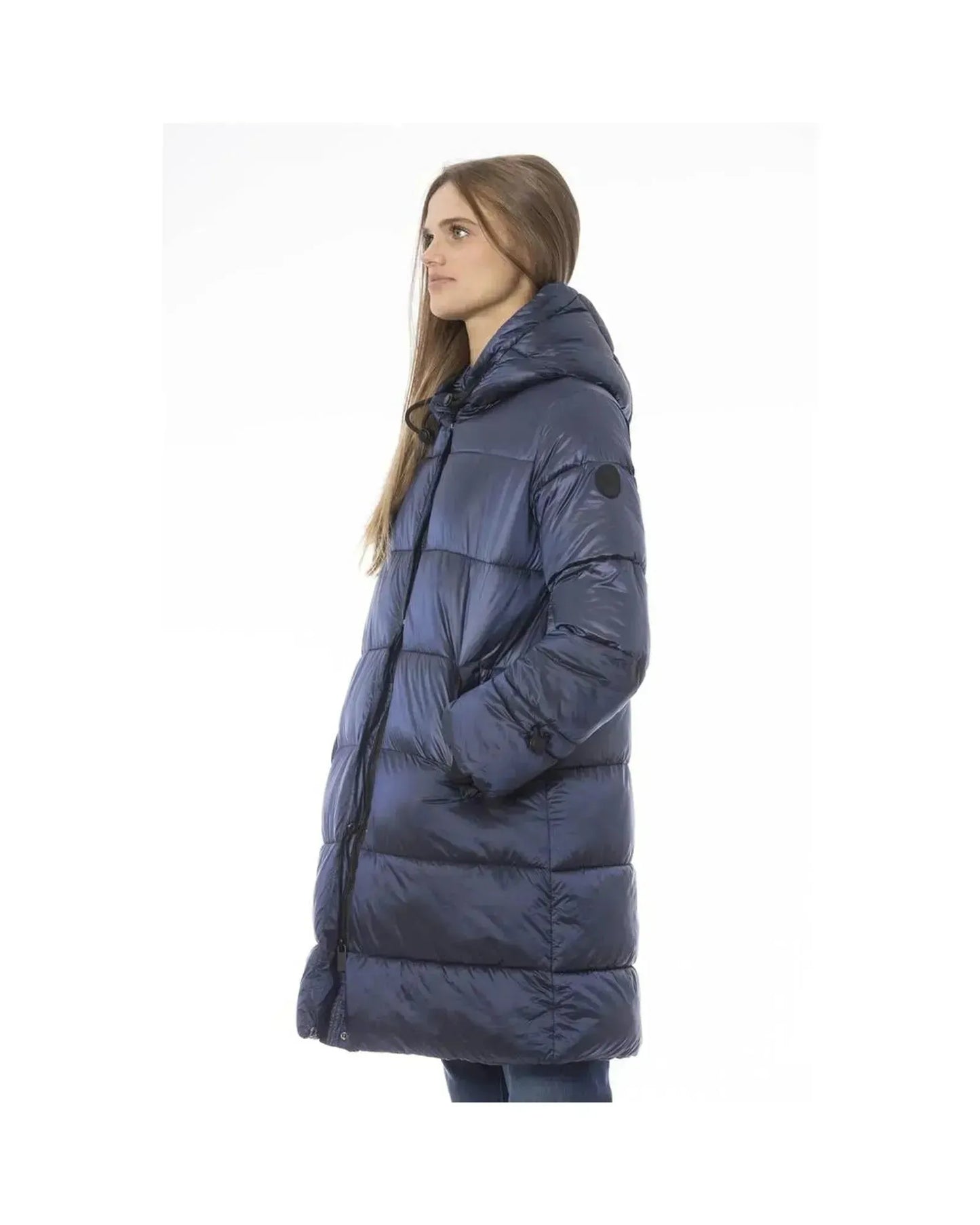 Baldinini Trend Women's Light Blue Nylon Jackets & Coat - L - Scarlett Rolling