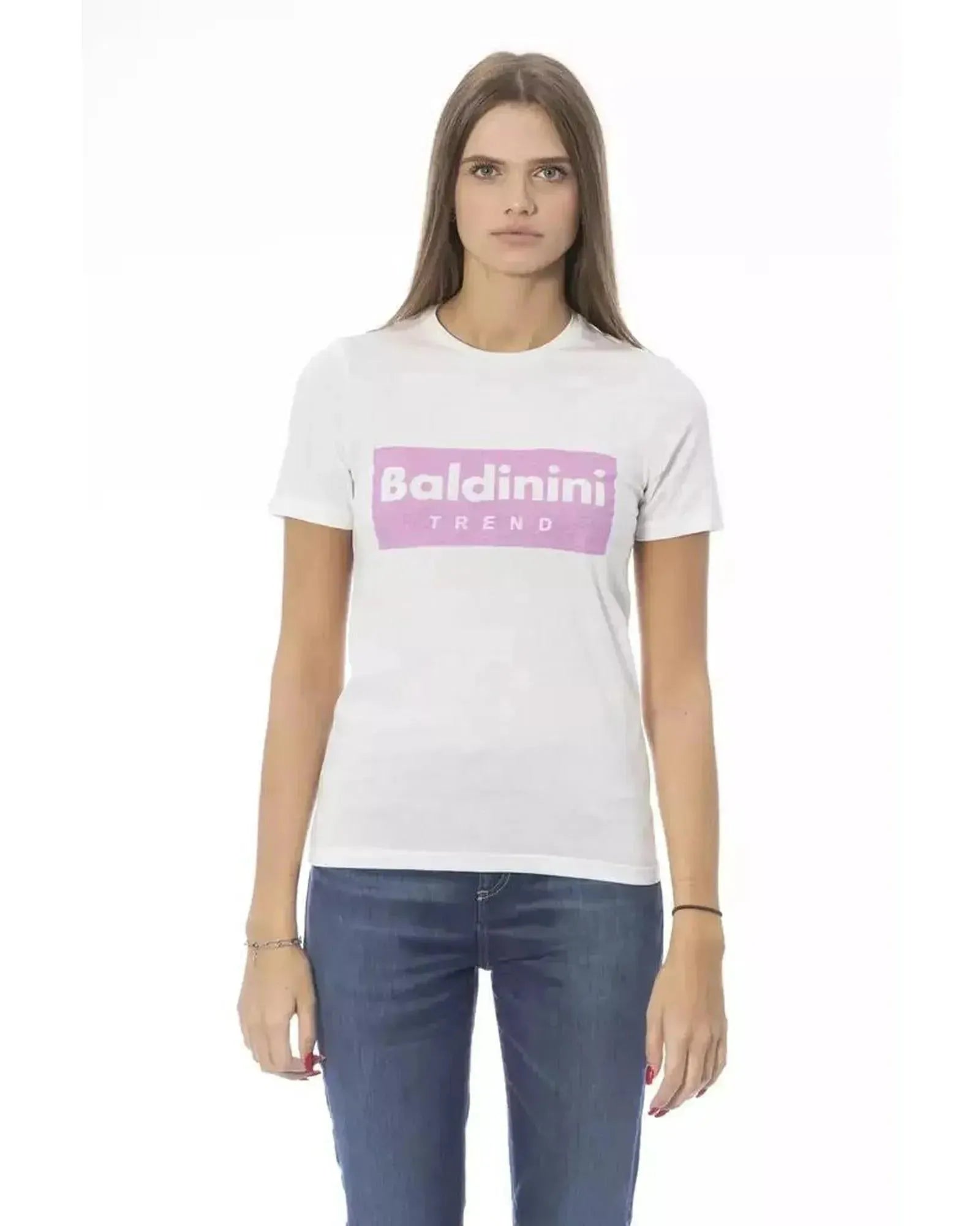 Baldinini Trend Women's White Cotton Tops & T-Shirt - XL - Scarlett Rolling