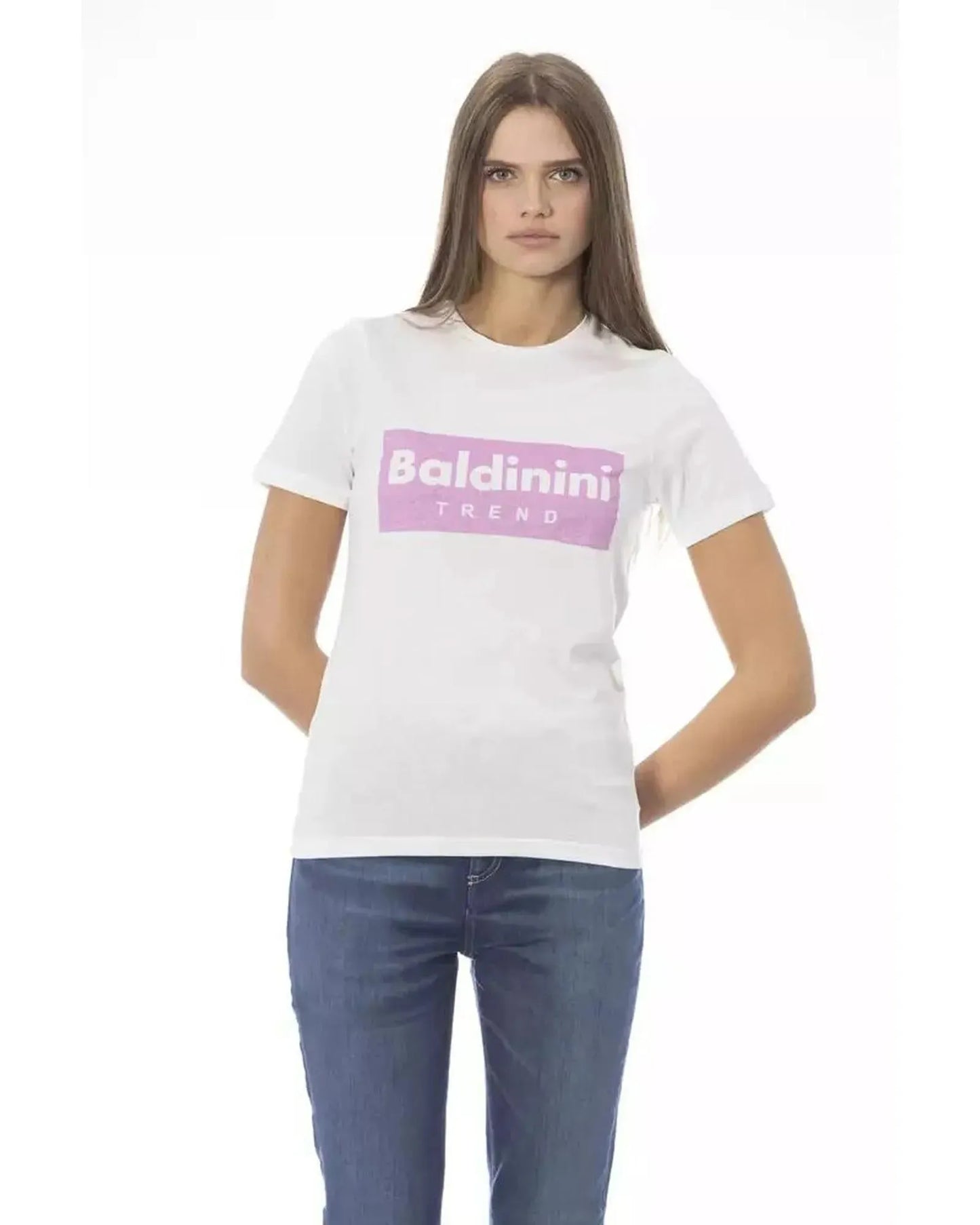 Baldinini Trend Women's White Cotton Tops & T-Shirt - XL - Scarlett Rolling