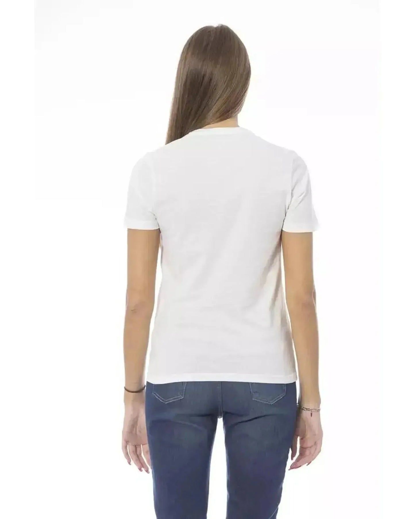 Baldinini Trend Women's White Cotton Tops & T-Shirt - XL - Scarlett Rolling