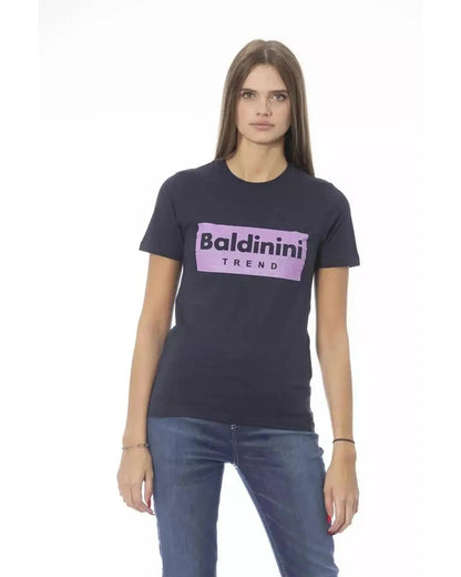 Baldinini Trend Women's Blue Cotton Tops & T-Shirt - M - Scarlett Rolling