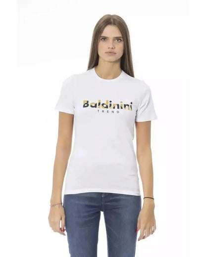 Baldinini Trend Women's White Cotton Tops & T-Shirt - XS - Scarlett Rolling