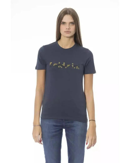 Baldinini Trend Women's Blue Cotton Tops & T-Shirt - L - Scarlett Rolling