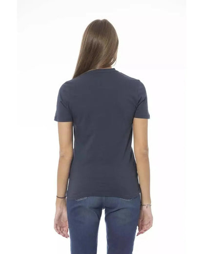 Baldinini Trend Women's Blue Cotton Tops & T-Shirt - M - Scarlett Rolling