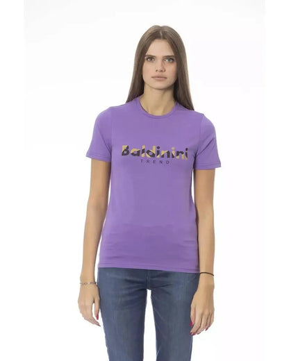 Baldinini Trend Women's Purple Cotton Tops & T-Shirt - L - Scarlett Rolling