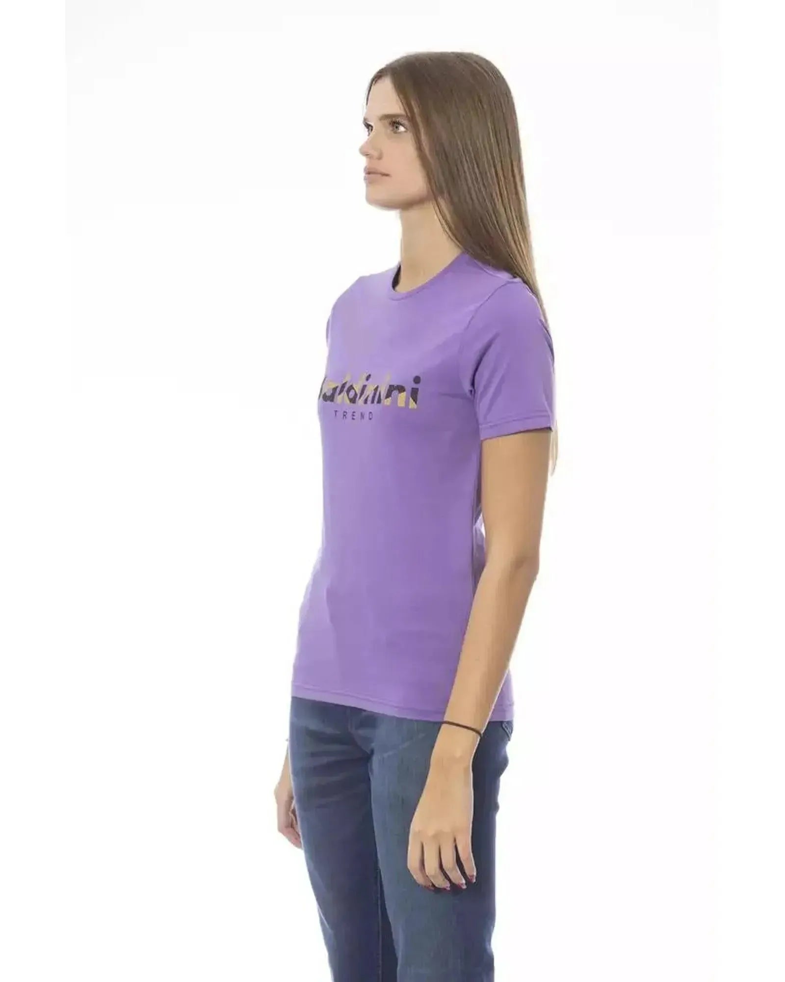 Baldinini Trend Women's Purple Cotton Tops & T-Shirt - L - Scarlett Rolling