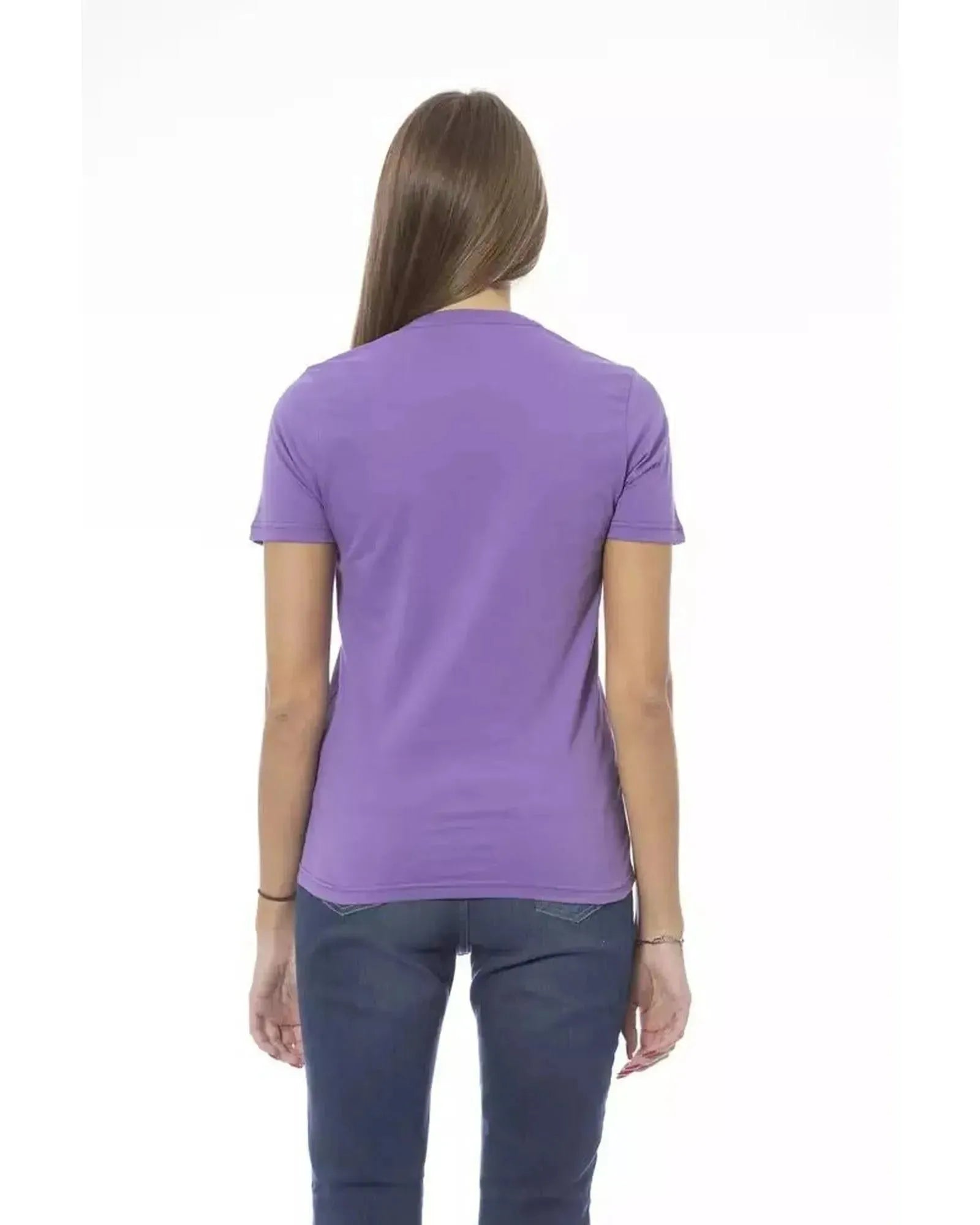 Baldinini Trend Women's Purple Cotton Tops & T-Shirt - L - Scarlett Rolling