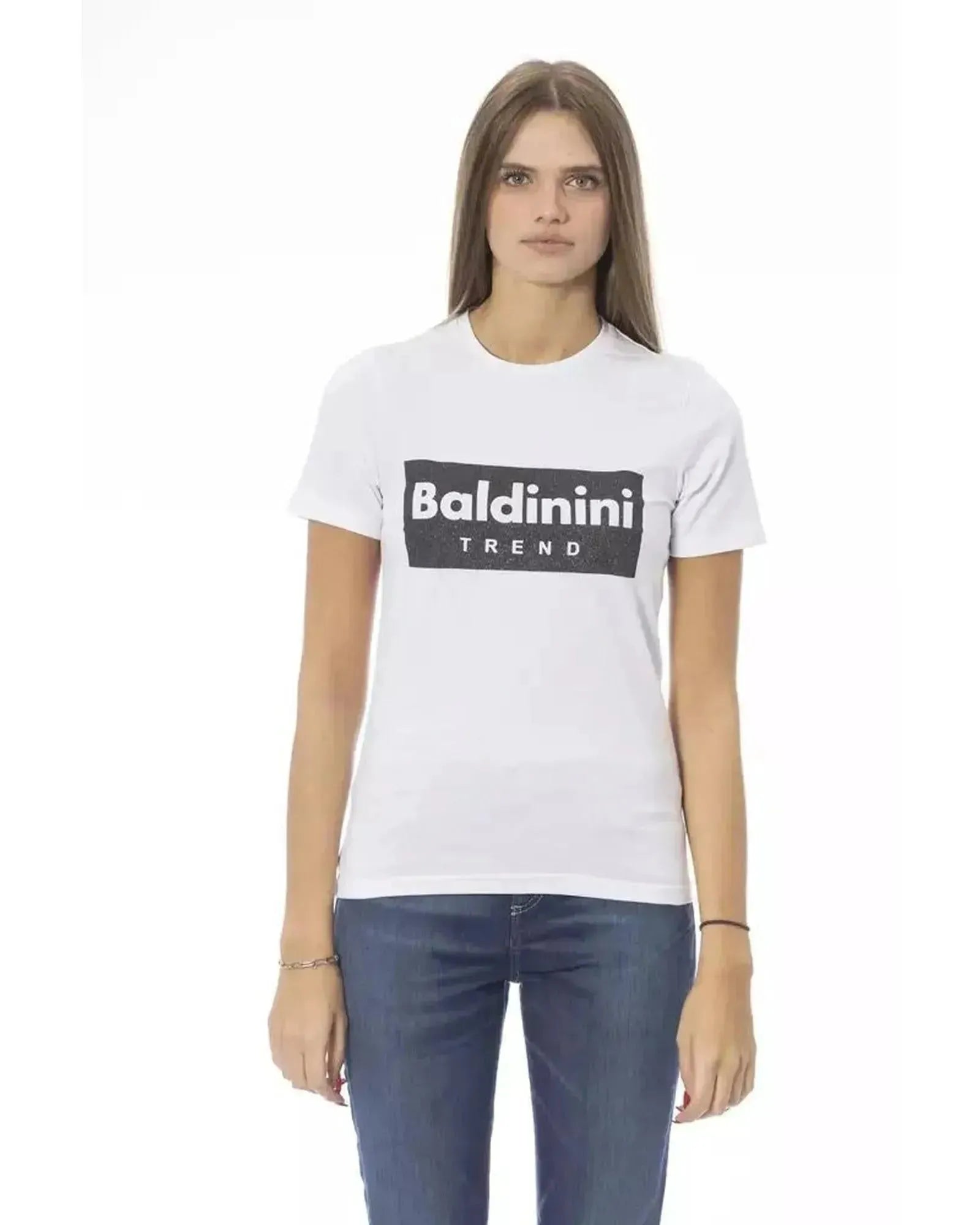 Baldinini Trend Women's White Cotton Tops & T-Shirt - XS - Scarlett Rolling