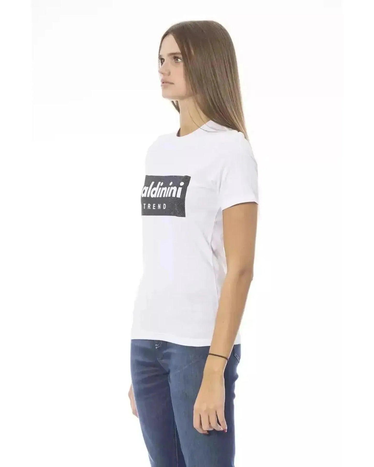 Baldinini Trend Women's White Cotton Tops & T-Shirt - XS - Scarlett Rolling