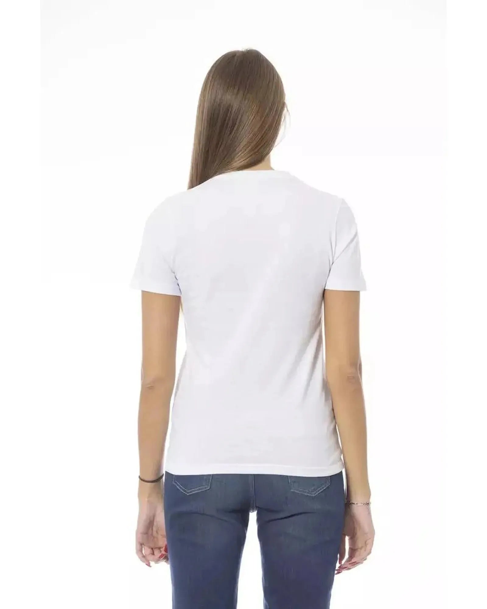 Baldinini Trend Women's White Cotton Tops & T-Shirt - XS - Scarlett Rolling