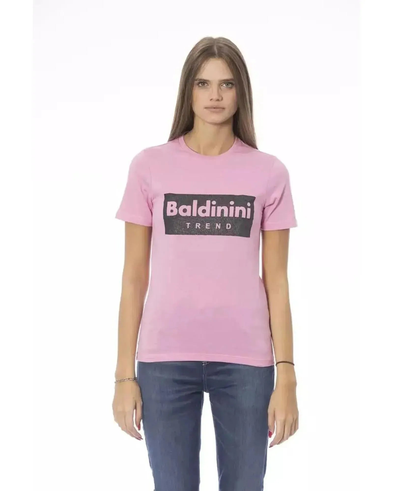 Baldinini Trend Women's Pink Cotton Tops & T-Shirt - XL - Scarlett Rolling