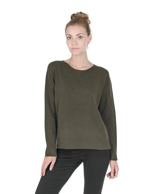 Premium Oversize Cashmere Boatneck Sweater - M - Scarlett Rolling