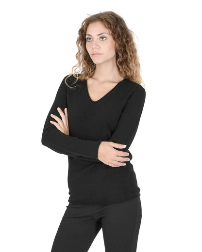 Premium Italian Cashmere V-Neck Sweater - 42 EU - Scarlett Rolling