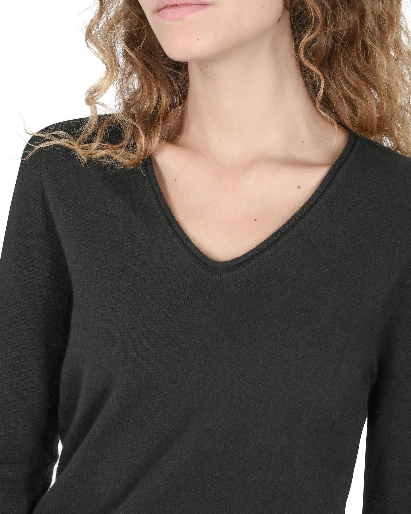 Premium Italian Cashmere V-Neck Sweater - 42 EU - Scarlett Rolling