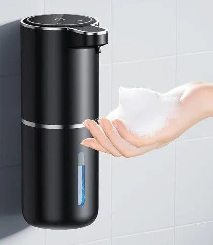 Black Automatic Foaming Soap Dispenser with Rechargeable Battery, Touch Control, and 380ml Capacity - IPX5 Waterproof - Scarlett Rolling