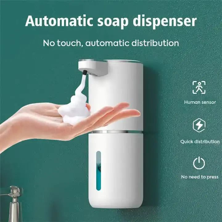 Black Automatic Foaming Soap Dispenser with Rechargeable Battery, Touch Control, and 380ml Capacity - IPX5 Waterproof - Scarlett Rolling