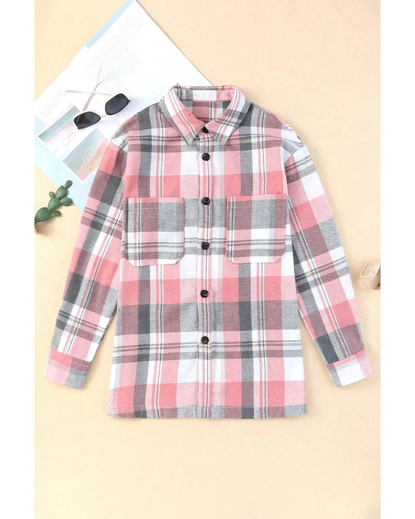 Azura Exchange Button Up Plaid Shirt - S - ScarlettRolling