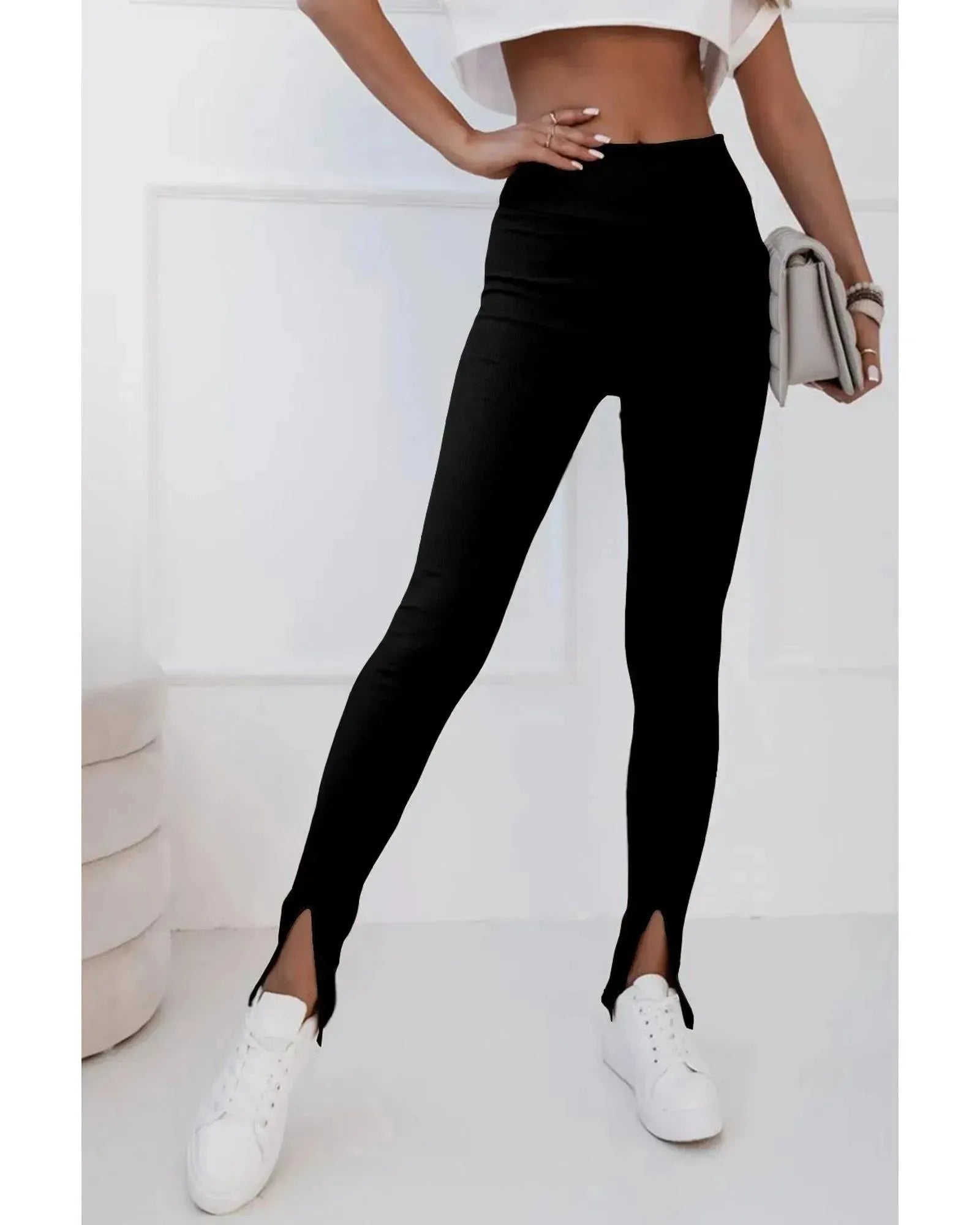 Azura Exchange High Waist Slit Leggings - S - ScarlettRolling