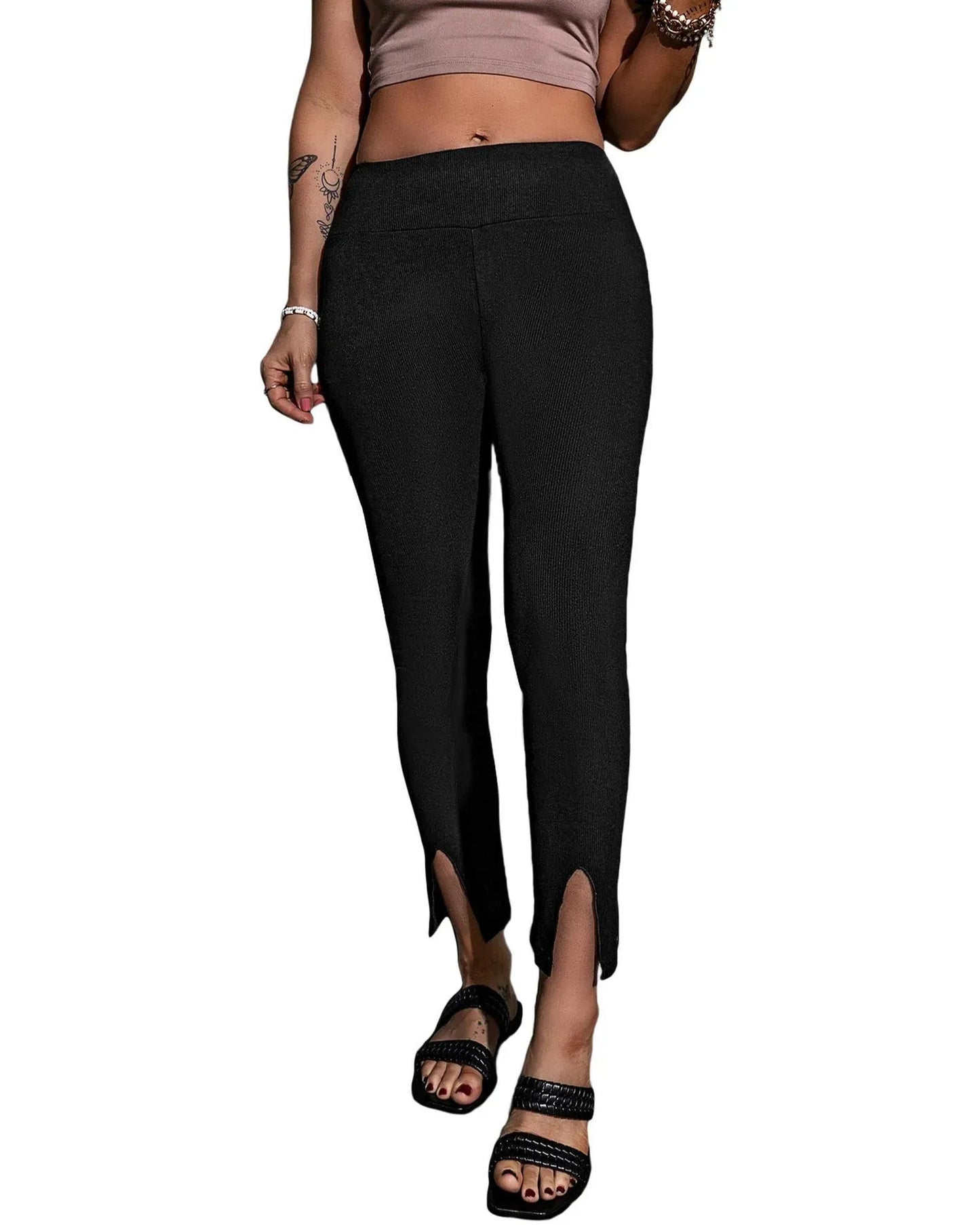 Azura Exchange High Waist Slit Leggings - S - ScarlettRolling